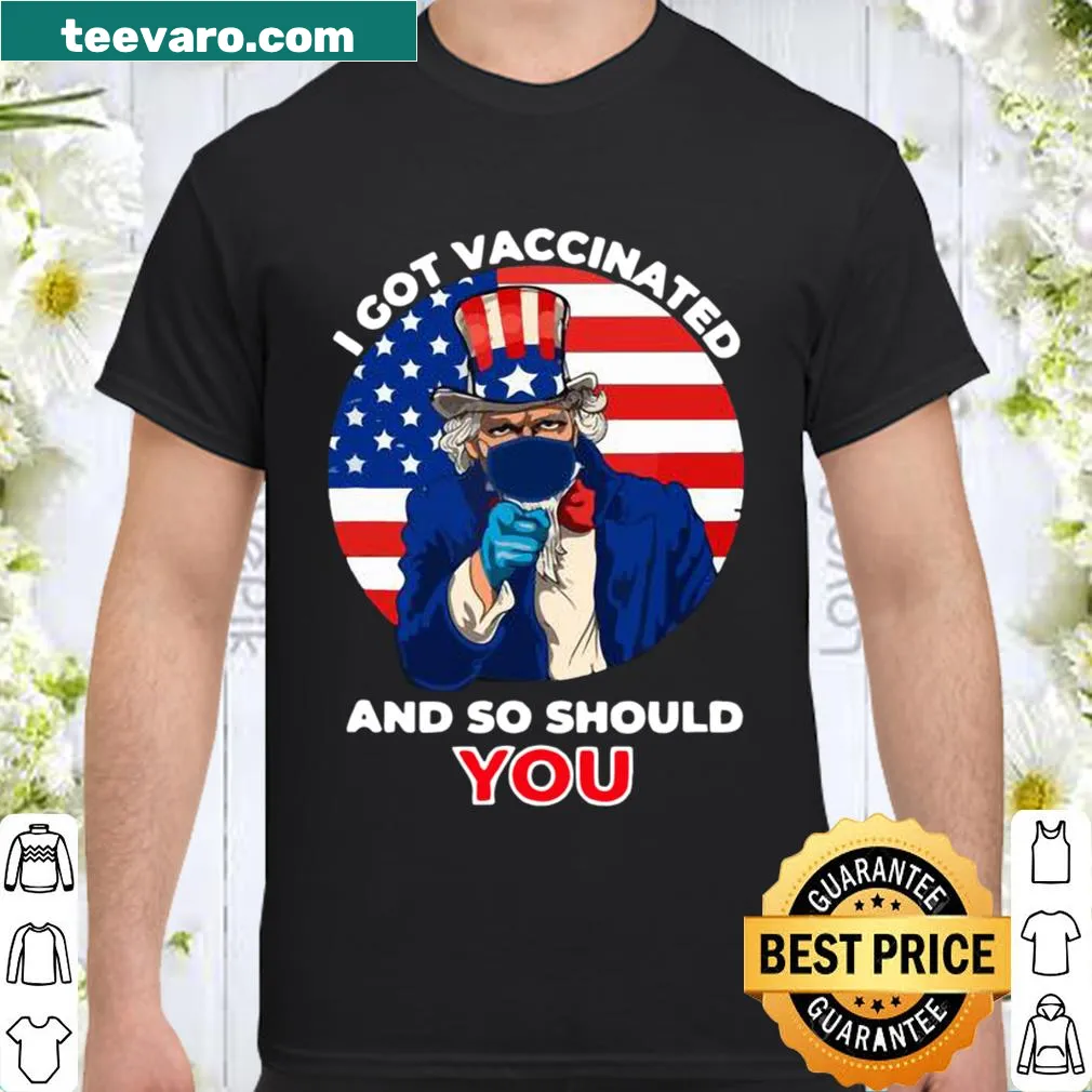 American flag design shirt promoting vaccination awareness