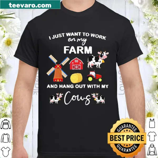 Shirt with illustration expressing love for farming and cows