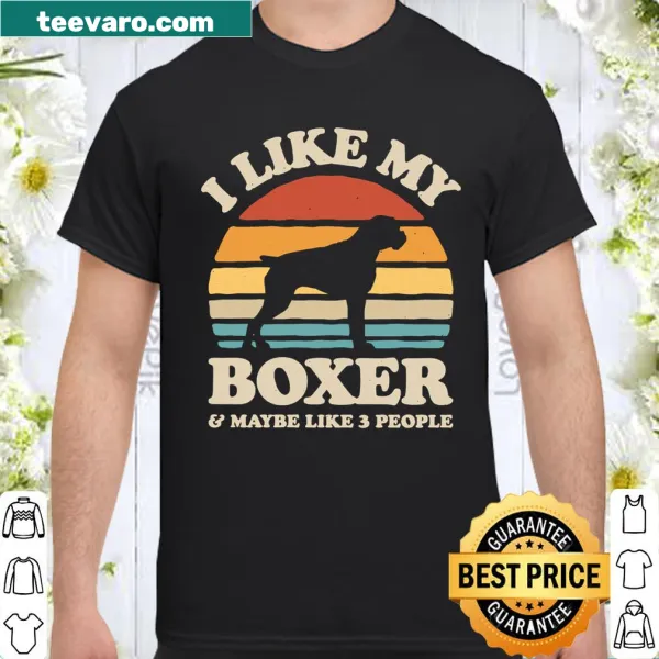 Retro shirt with a Boxer dog graphic and text