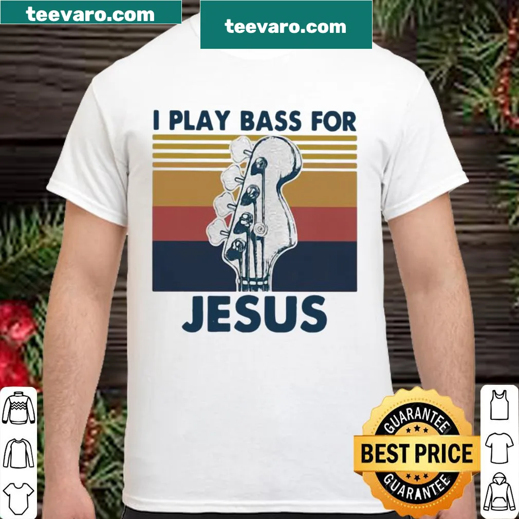 Vintage music shirt with faith-related phrase for bass players