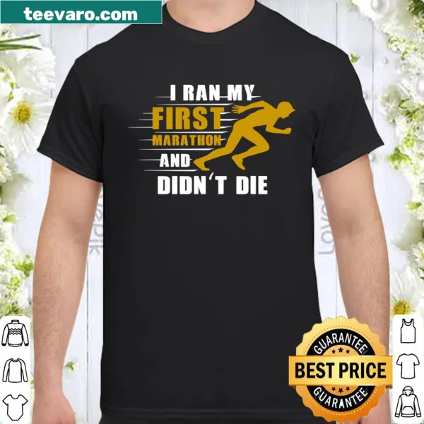 Celebratory T-shirt for marathon runners featuring bold text