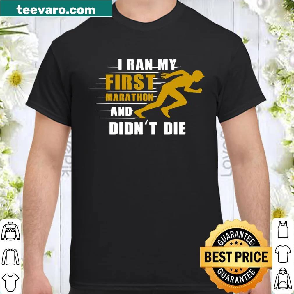 Celebratory T-shirt for marathon runners featuring bold text