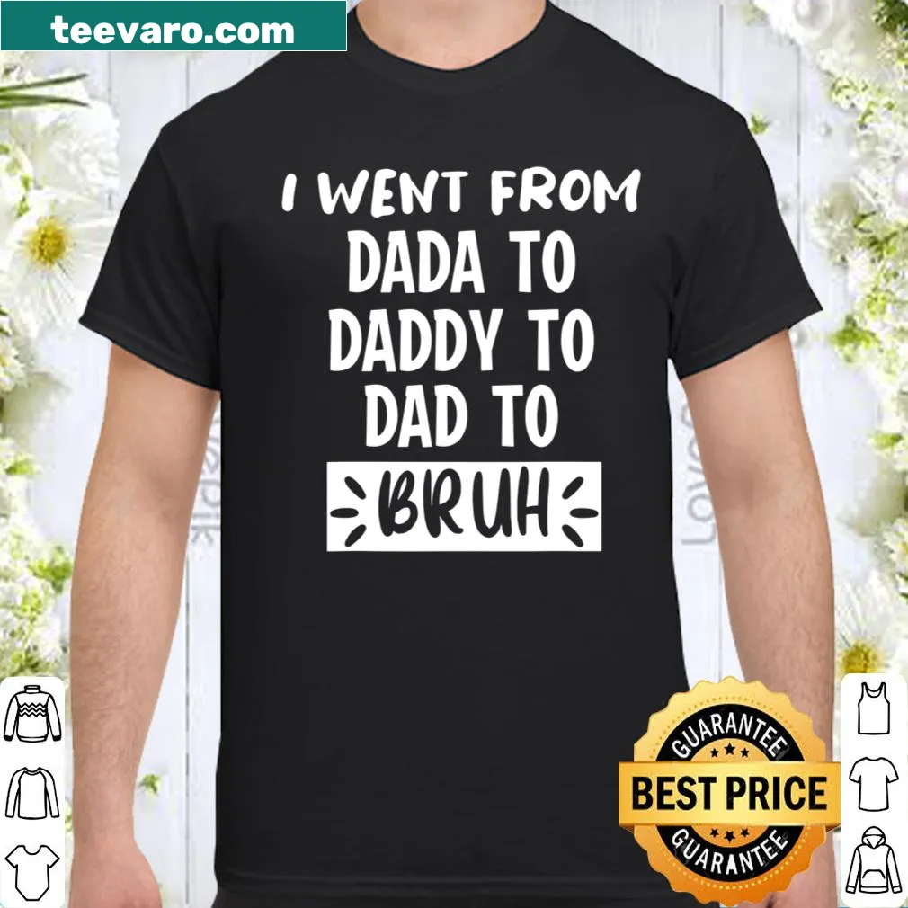 Funny shirt illustrating dad's journey through parenthood