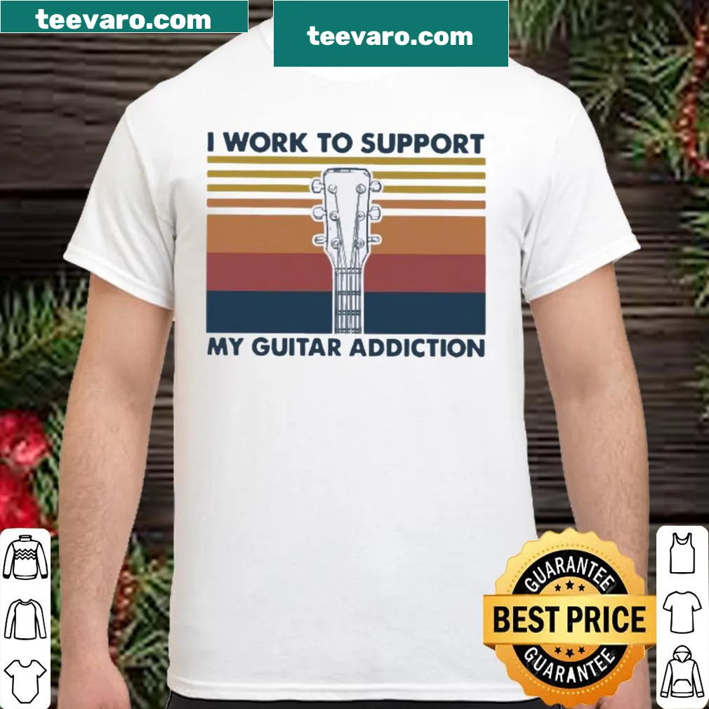 Vintage-style tee for musicians supporting their guitar addiction