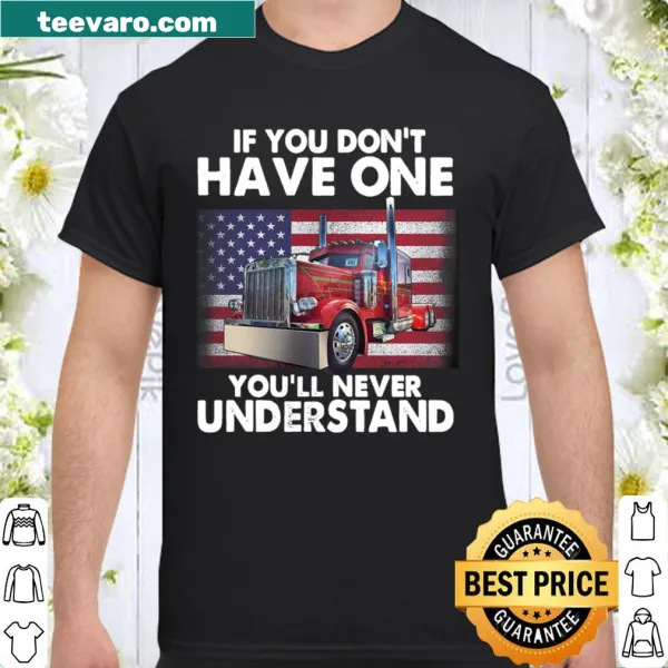 Proud truck driver shirt with American flag and bold text