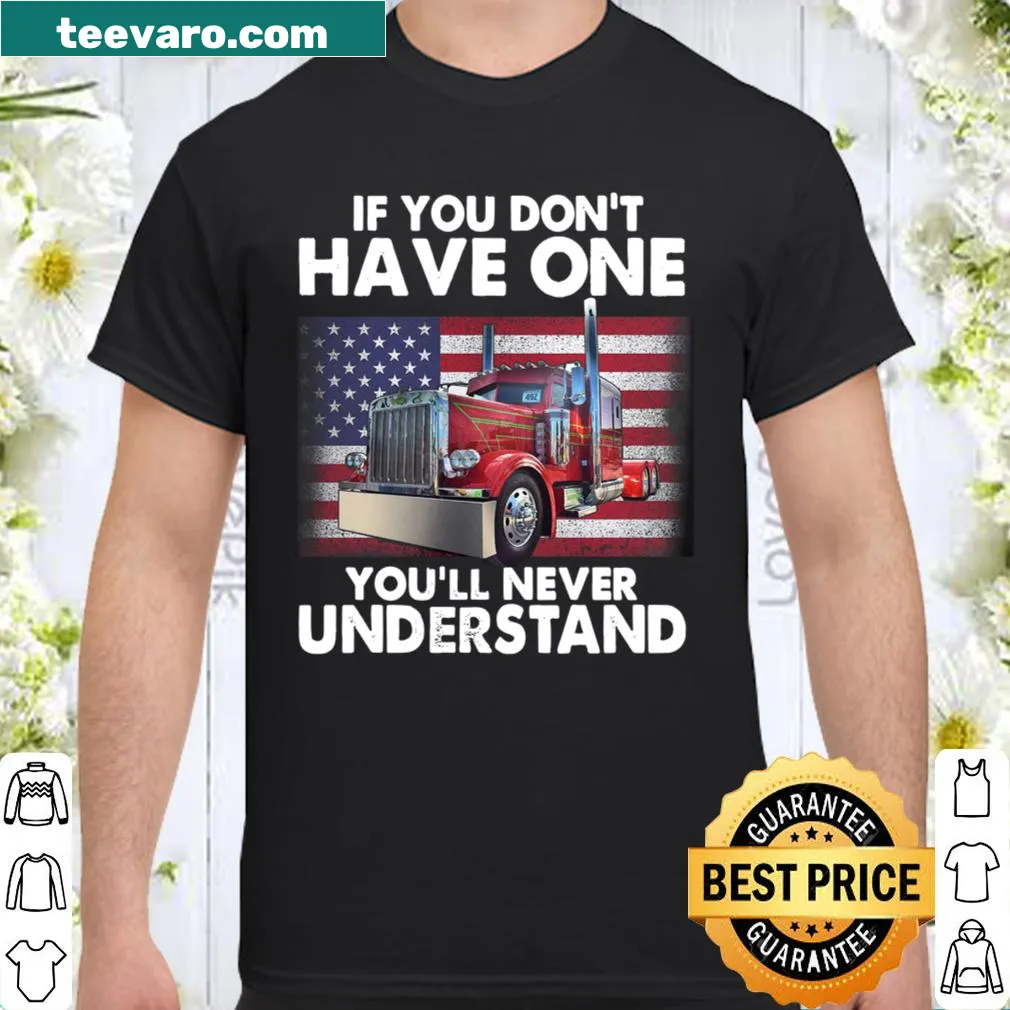 Proud truck driver shirt with American flag and bold text