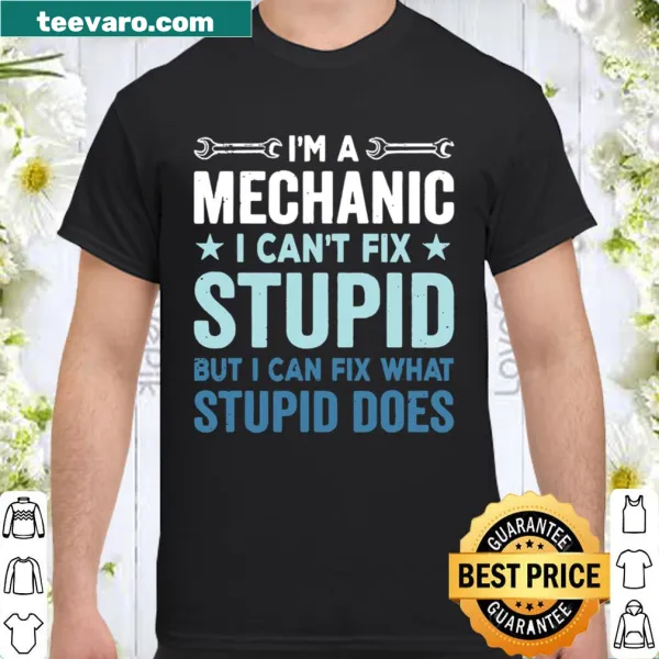 Funny mechanic shirt with bold typography about fixing mistakes