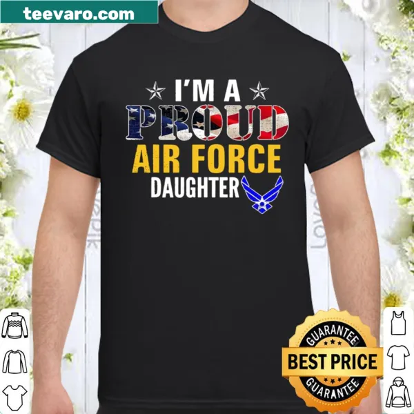 Air Force Daughter shirt featuring American flag and bold text