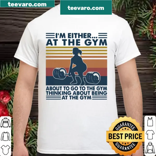 Vintage fitness shirt with humorous gym-related phrase