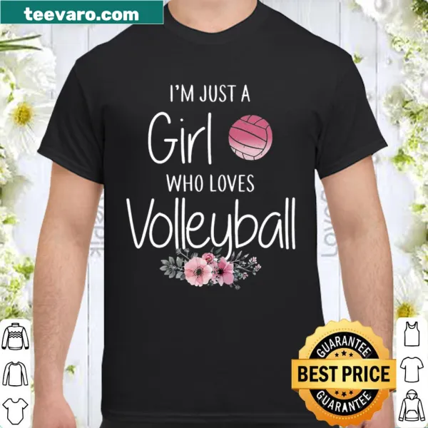 Shirt featuring volleyball and floral design for girls