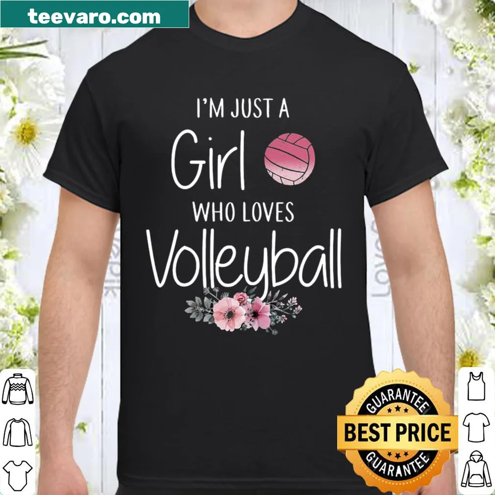 Shirt featuring volleyball and floral design for girls