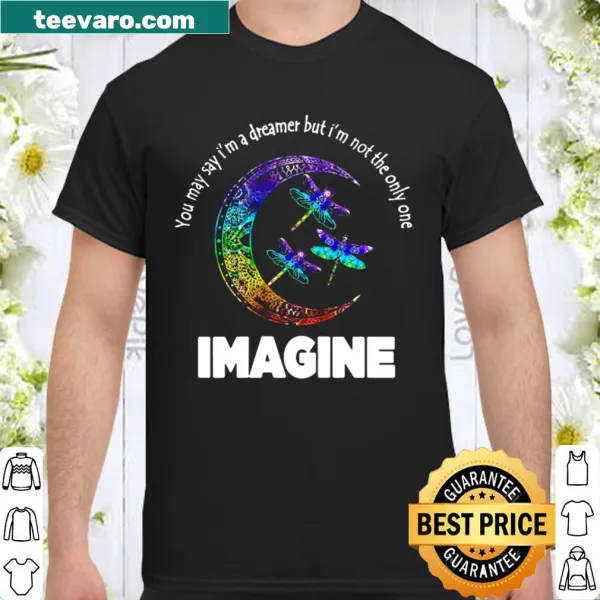 Shirt featuring a whimsical dragonfly and moon design with inspirational text