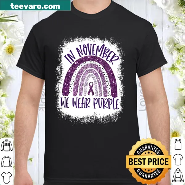 Shirt with the phrase 'In November We Wear Purple' for Alzheimer's Awareness