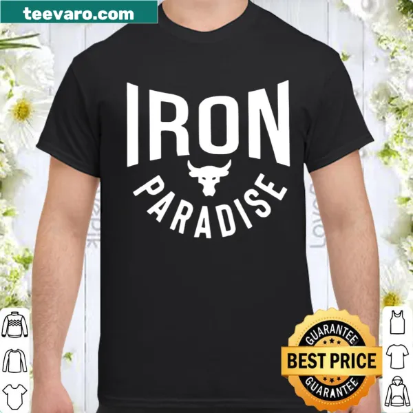 Bold typography design of 'Iron Paradise' for fitness lovers