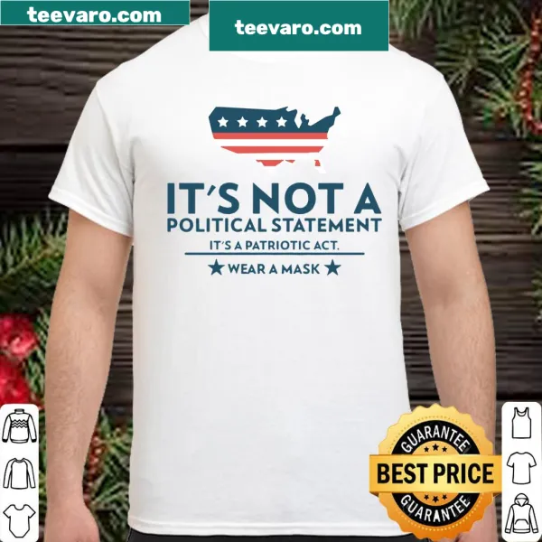 Patriotic shirt promoting mask-wearing with US flag design