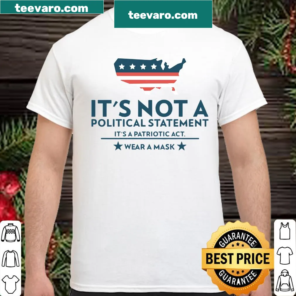 Patriotic shirt promoting mask-wearing with US flag design