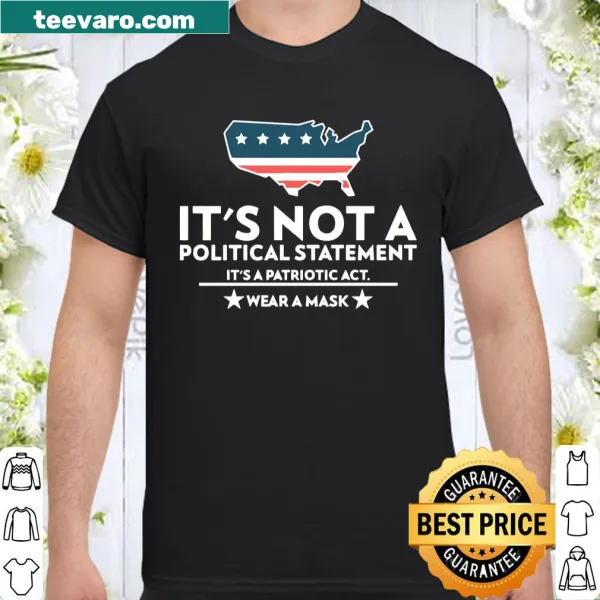 Shirt with US flag and white text about masks and patriotism