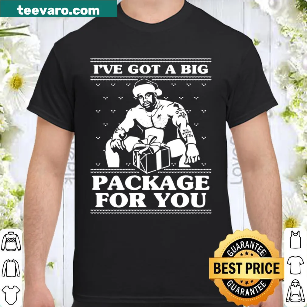 Funny Christmas t-shirt with bold text about a big package