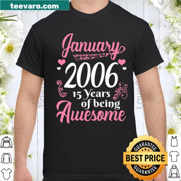 Stylish birthday shirt for January girls born in 2006