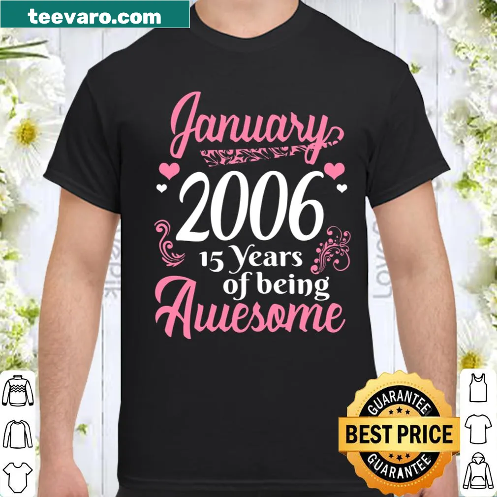 Stylish birthday shirt for January girls born in 2006