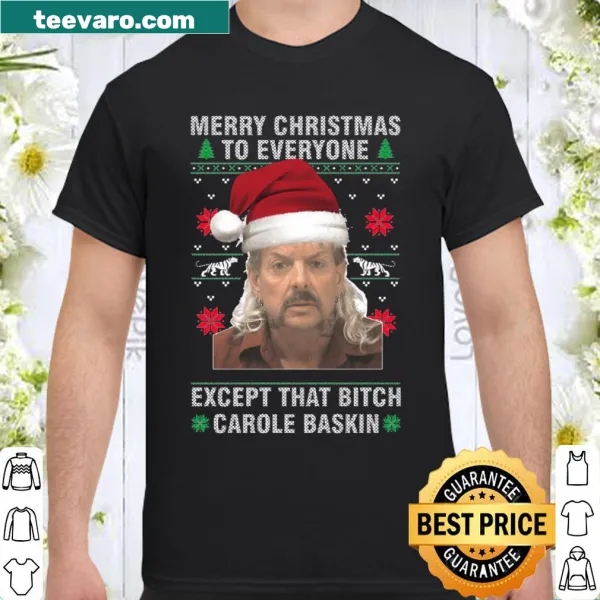 Funny Tiger King themed Christmas sweatshirt with Joe Exotic design