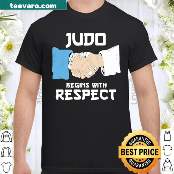 Judo shirt with message about respect and handshake illustration