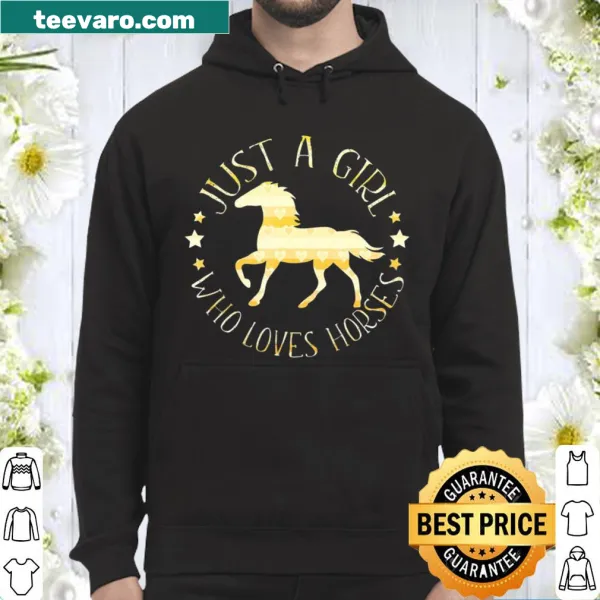 Shirt with the text 'Just A Girl Who Loves Horses' and horse illustration