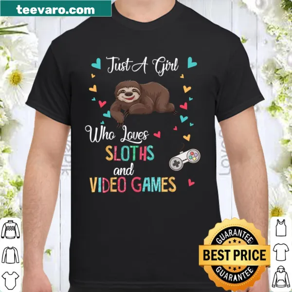 Sloth-themed gamer shirt featuring a sloth playing video games