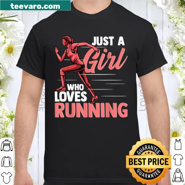 Playful typography shirt Just a Girl Who Loves Running