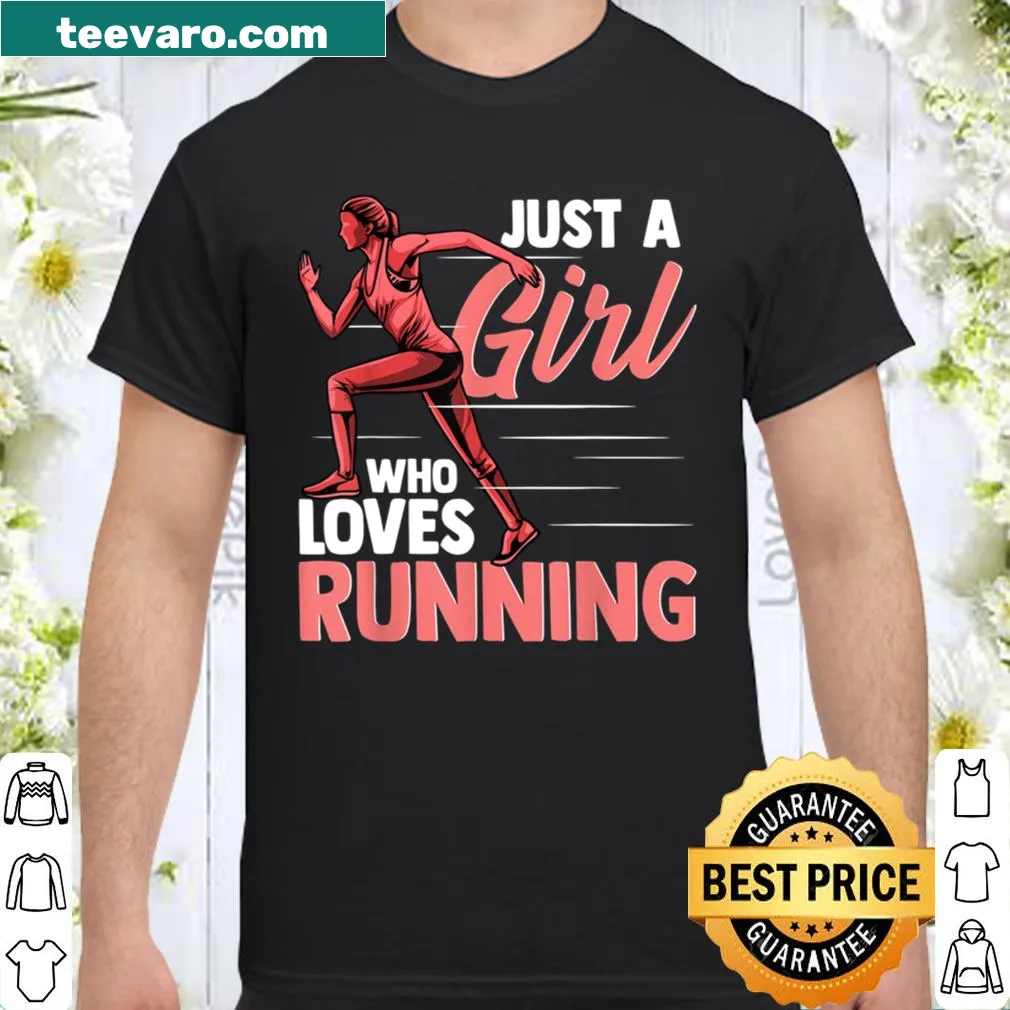 Playful typography shirt Just a Girl Who Loves Running
