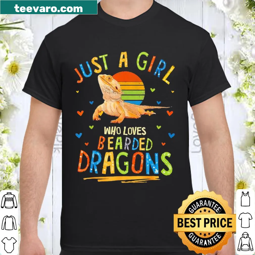 Vintage-style shirt for girls who love bearded dragons.