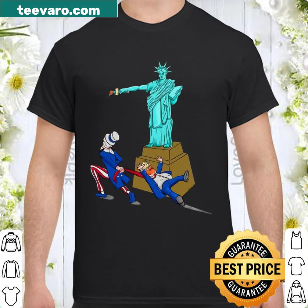 Illustration of Lady Liberty and Uncle Sam humorously depicted