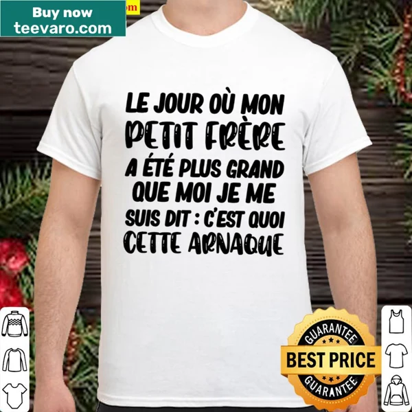 Sentimental phrase about sibling relationships on a shirt