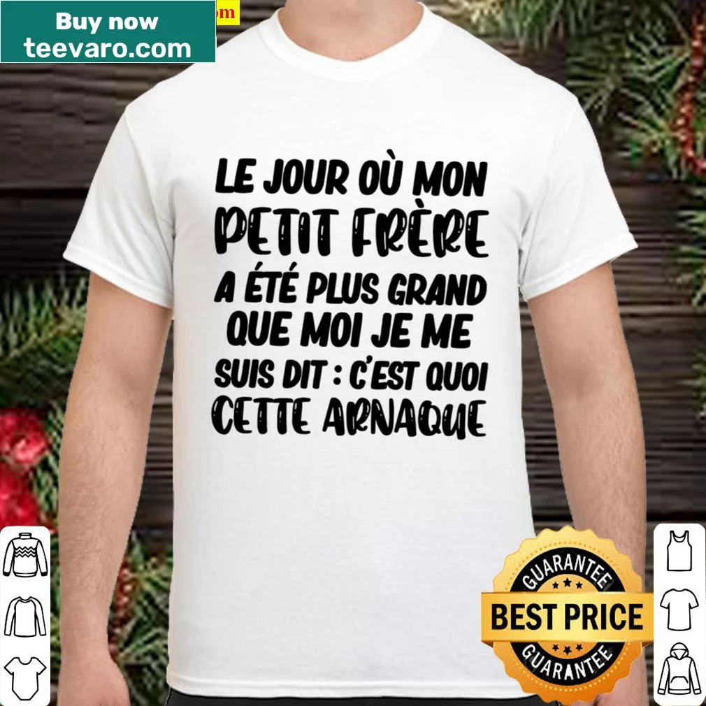 Sentimental phrase about sibling relationships on a shirt