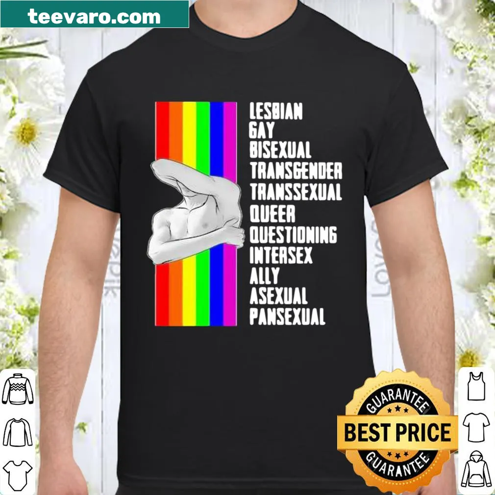 Shirt supporting LGBTQ+ identities with bold text