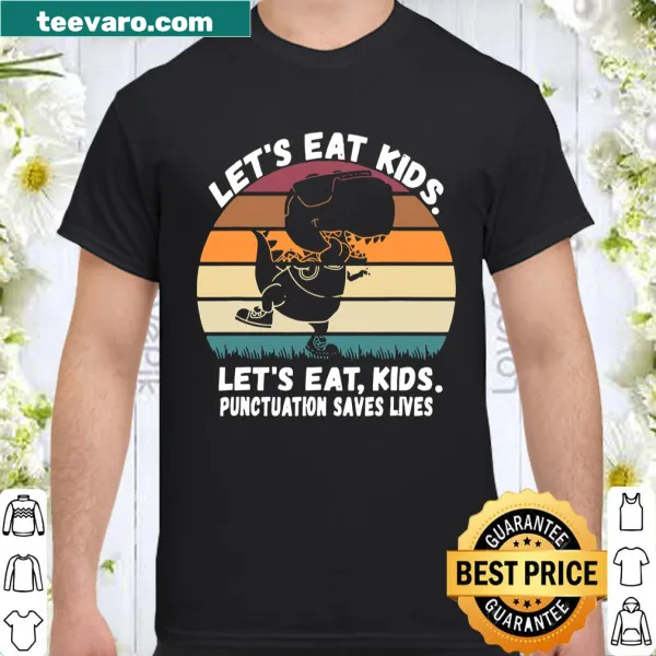 Funny grammar teacher t-shirt with a punctuation joke