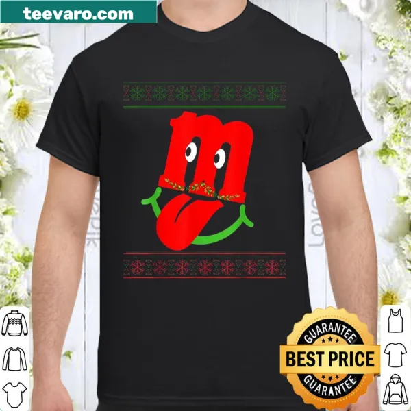 Cute lowercase letter 'm' shirt for kids, perfect for Christmas