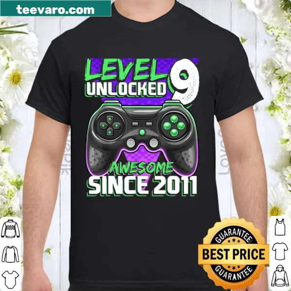 Fun gaming birthday shirt for turning nine