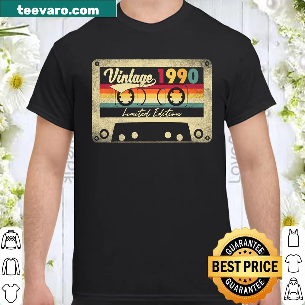 Vintage 1990-themed long sleeve birthday shirt