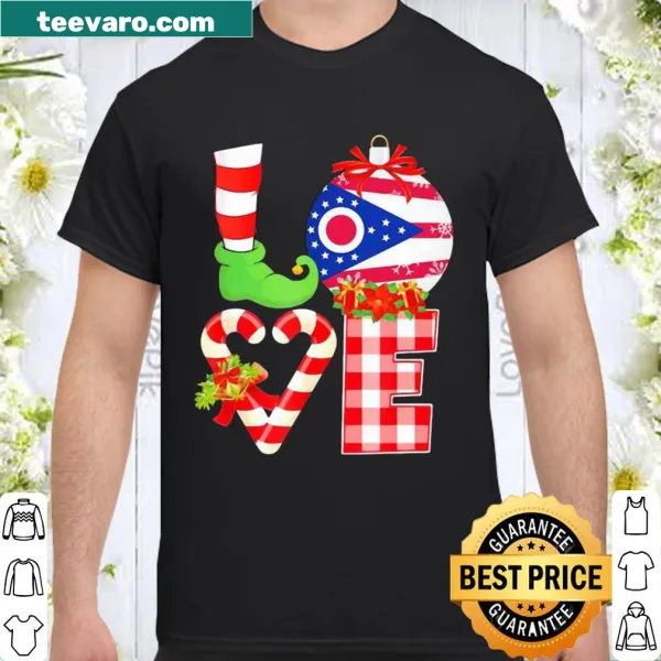 Ohio Flag heart design shirt for Christmas celebrations