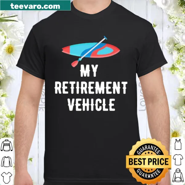 Illustration of a rowing boat symbolizing retirement on a shirt