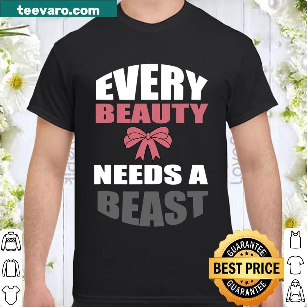 Couples t-shirt with Beauty and the Beast theme for Valentine's Day
