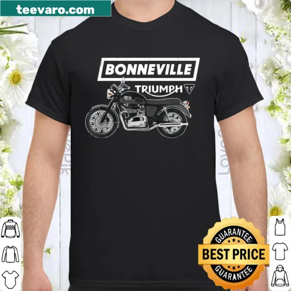 Vintage-style shirt featuring the Triumph Bonneville T120 motorcycle design