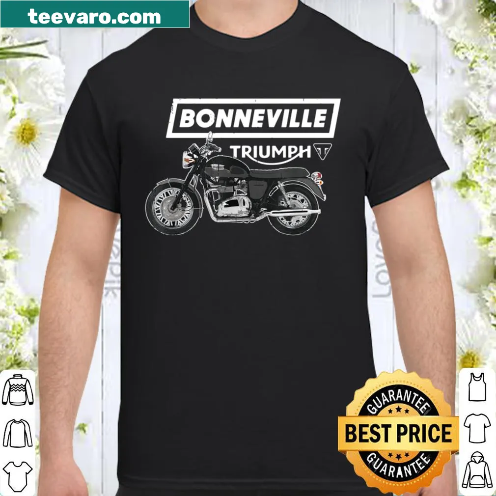 Vintage-style shirt featuring the Triumph Bonneville T120 motorcycle design