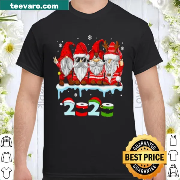Cute Christmas shirt featuring gnomes wearing masks