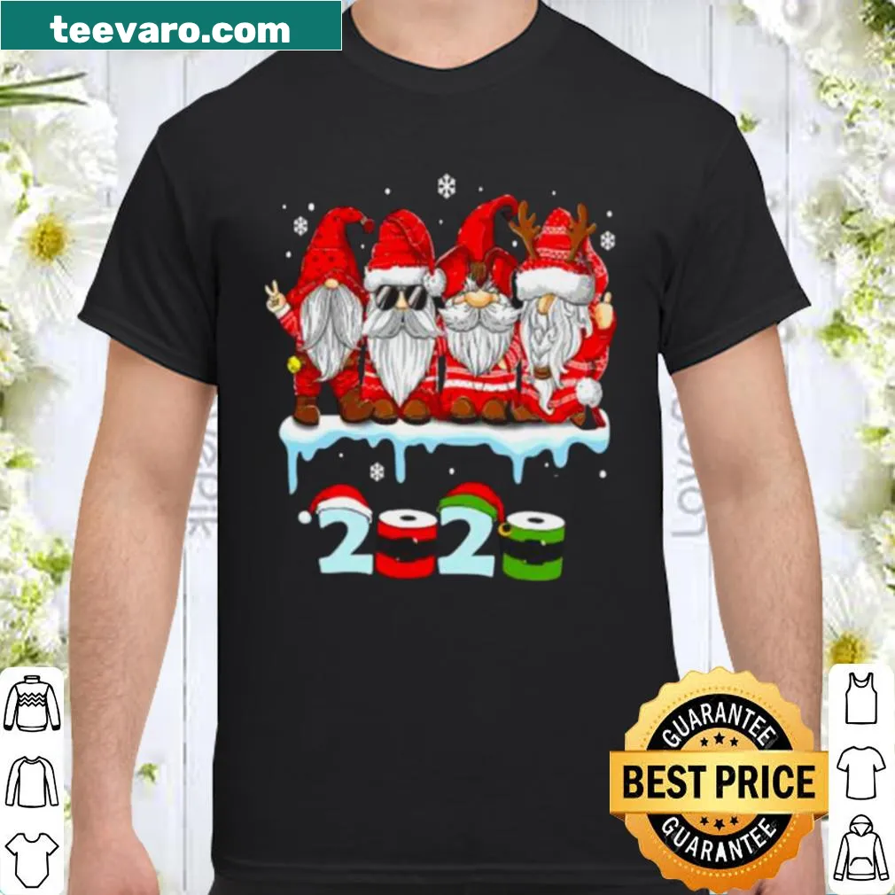 Cute Christmas shirt featuring gnomes wearing masks