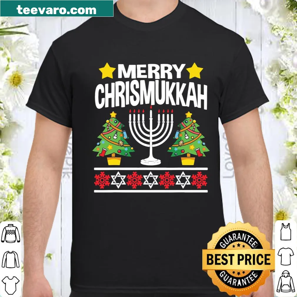 Merry Chrismukkah shirt celebrating both Christmas and Hanukkah