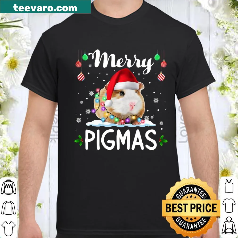 Illustration of a Santa guinea pig with 'Merry Pigmas' text