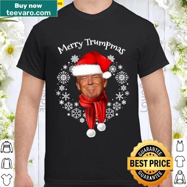 Funny Christmas shirt with 'Merry Trumpmas' text
