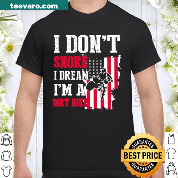 Motocross themed t-shirt with American flag and humorous dirt bike quote